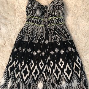 Strapless Skater Geometric Dress